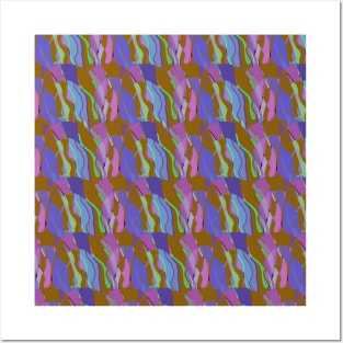 Contemporary Retro Abstract Blue Surface Pattern - Hall of Mirrors Posters and Art